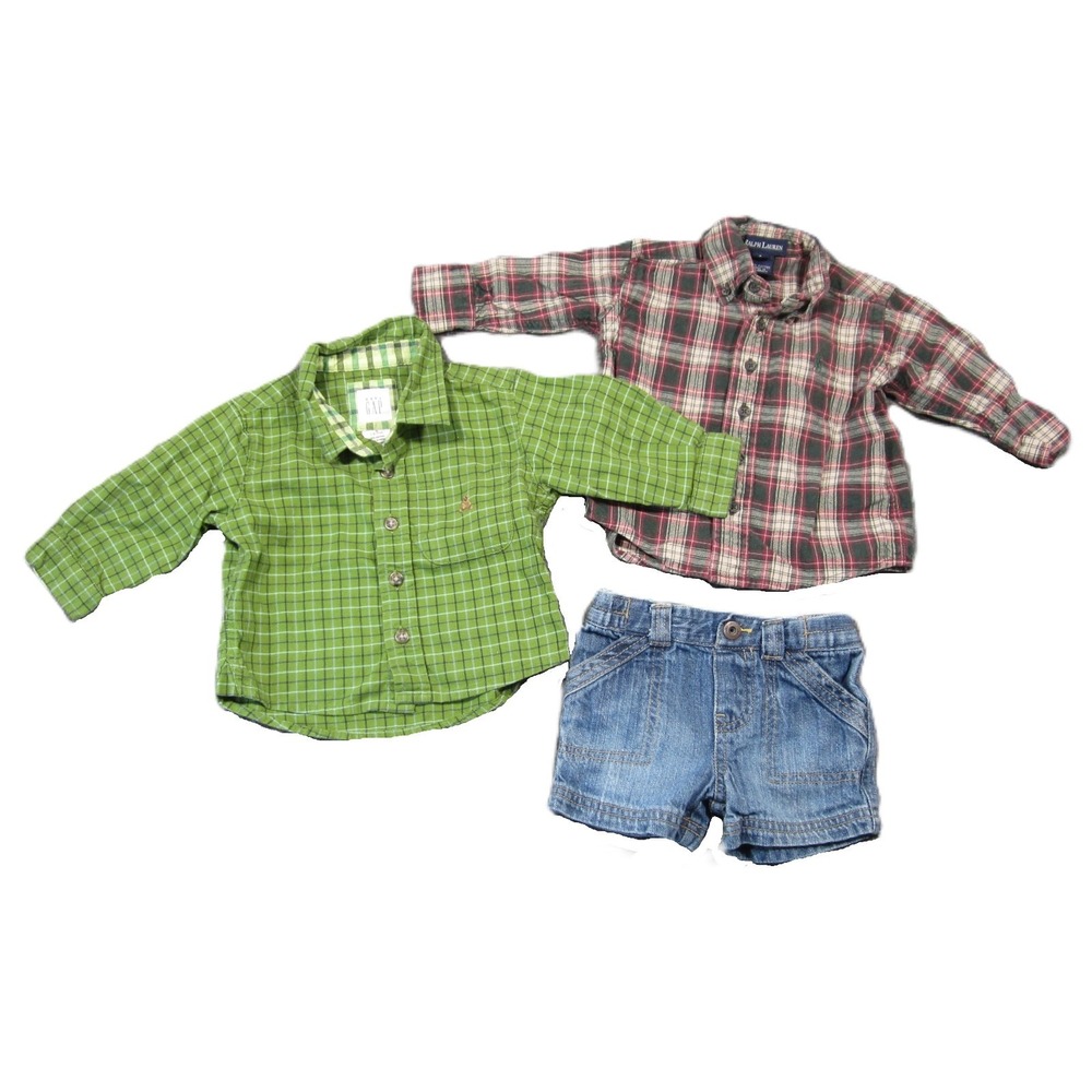 Lot of Baby Clothes 3-6M Long Sleeve Shirts Denim Shorts Casual Outdoor Outfits